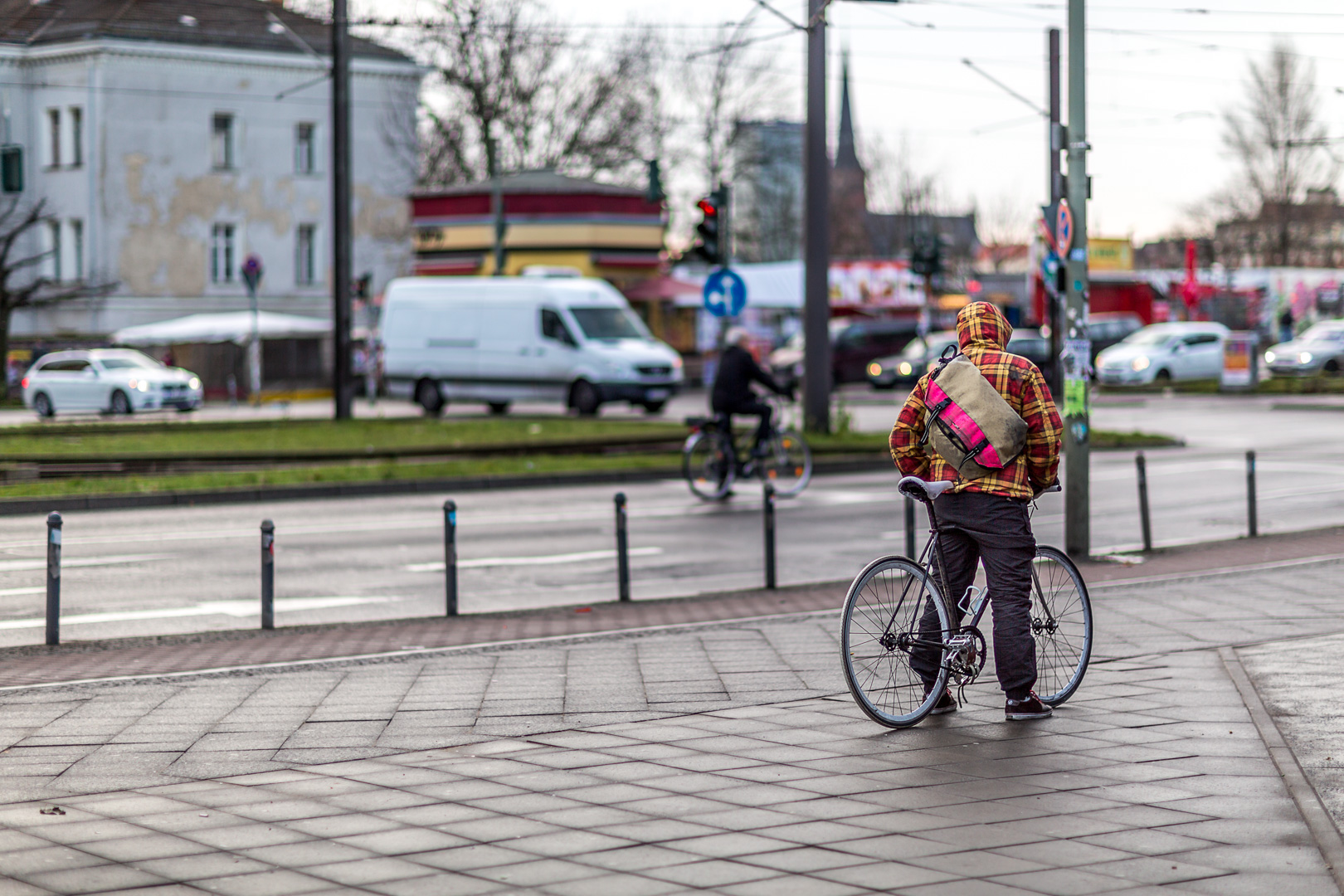 Mann auf Fahrrad